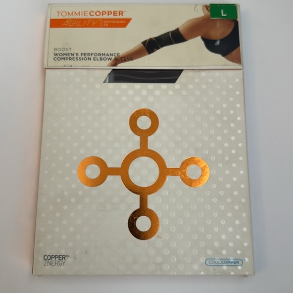 New Tommie Copper Compression Elbow Sleeve - Gray Size L - Picture 3 of 4